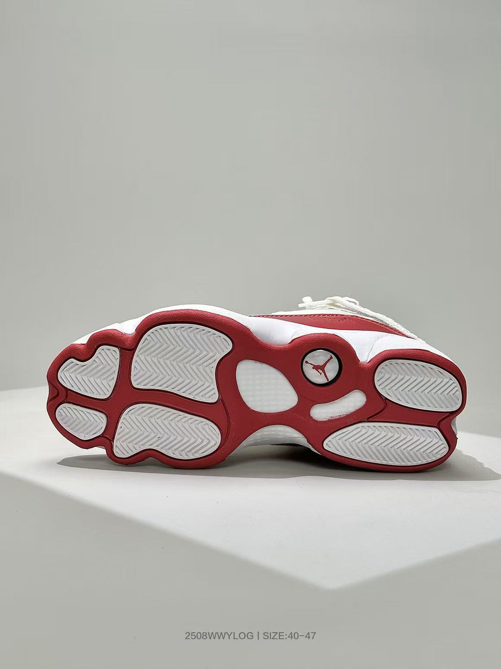 Jordan 6-3 Basketball Sneakers in White and Red - product image from the listing.