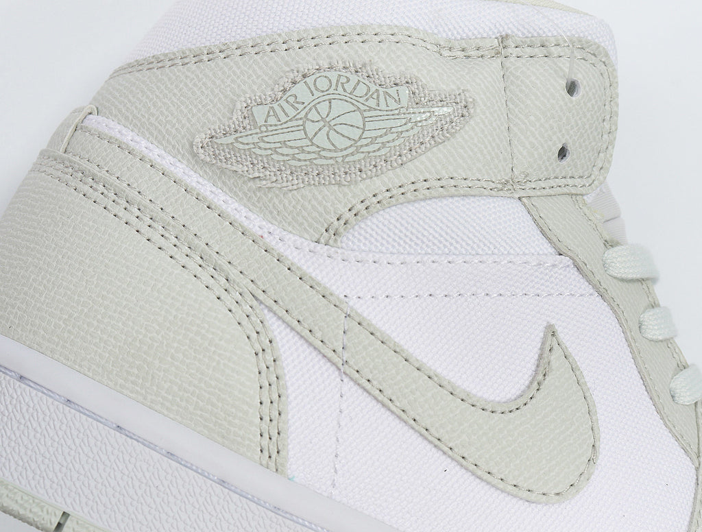 Nike Air Jordan 1 Mid Sneakers in White Grey CV5280-103 - product image from the listing.