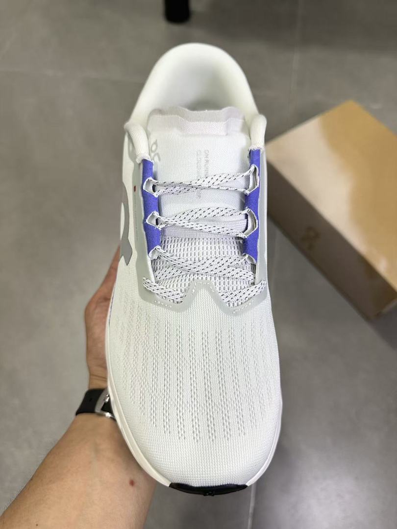 White and Purple On Running Sneakers - product image from the listing.