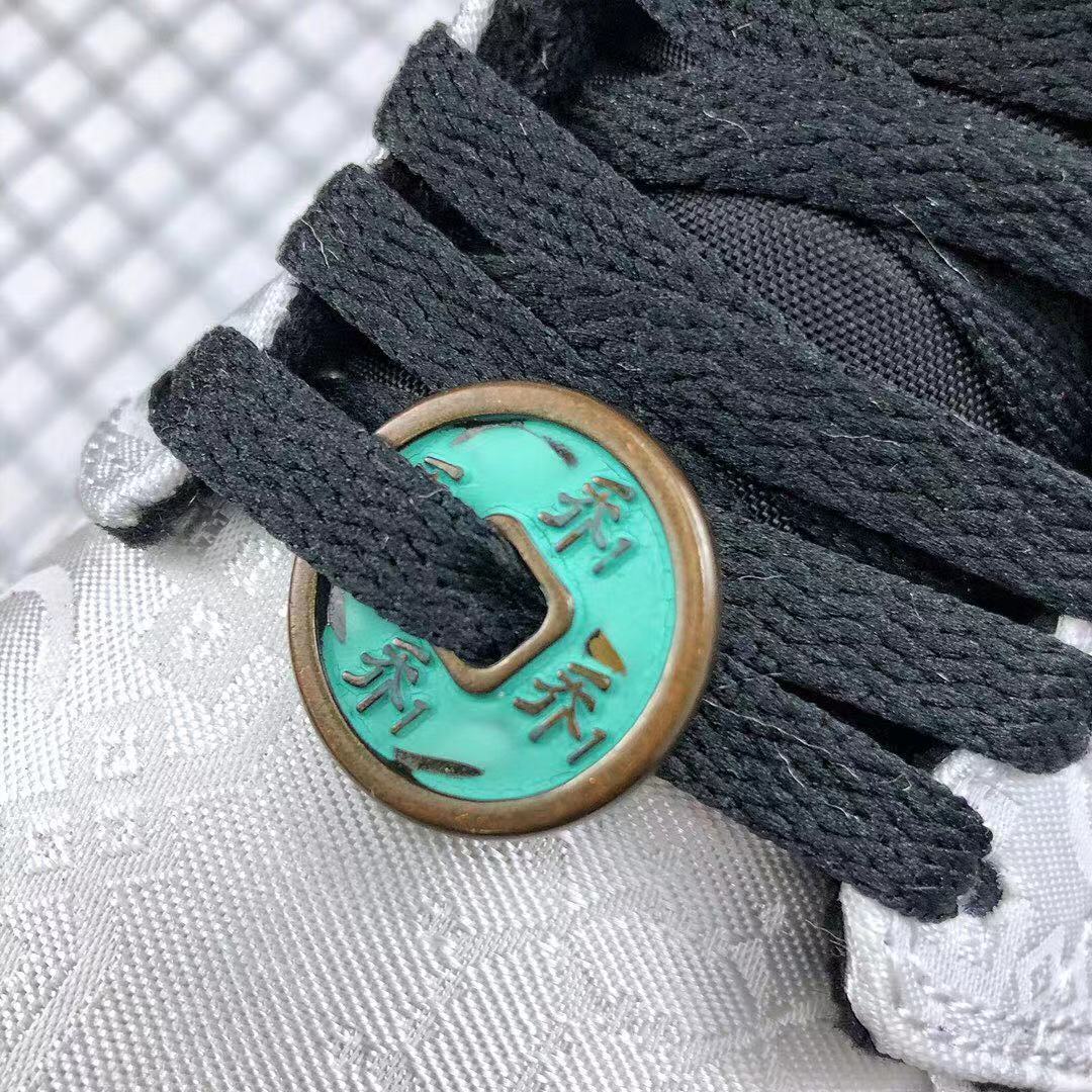 Air Jordan 1 Mid Edison Chen White Black Gold Sneakers - product image from the listing.