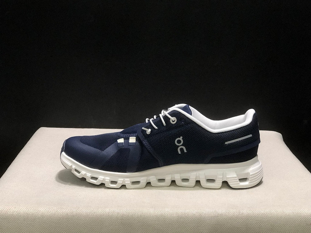 Navy and White On Cloud 6 Sneakers - product image from the listing.