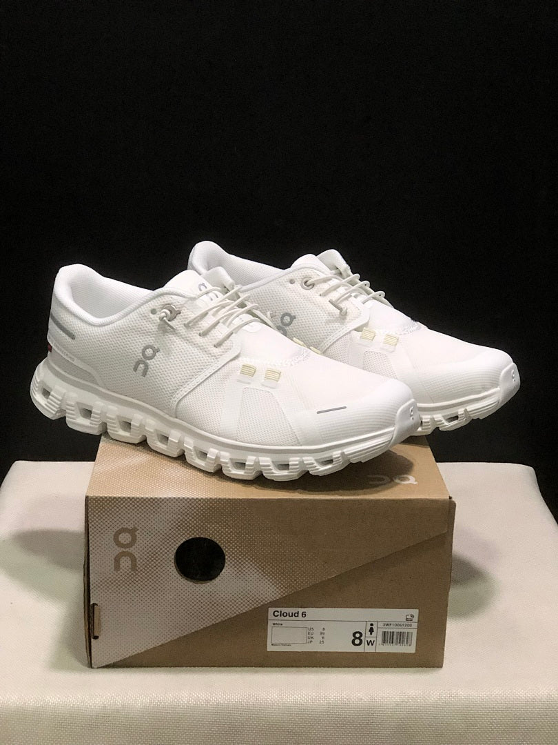 On Cloud 6 Running Sneakers in White - product image from the listing.