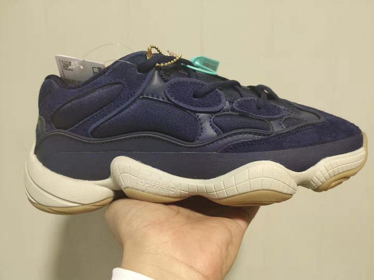 Adidas Yeezy 500 Low Top Sneakers in Navy and Cream FW7019 - product image from the listing.