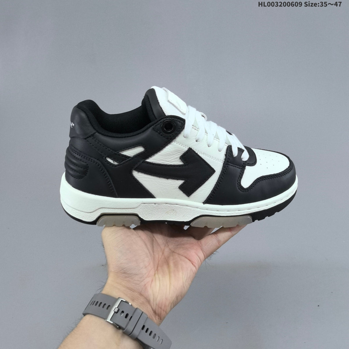 Black and White Off-White Out Of Office Sneakers - product image from the listing.