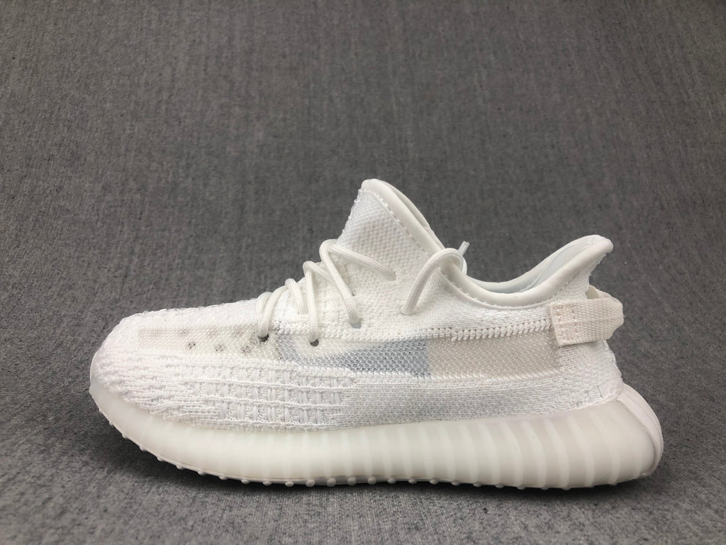 White Yeezy 350 V2 Kids Sneakers - product image from the listing.
