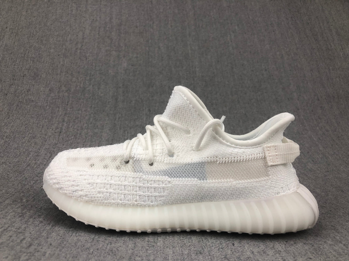 White Yeezy 350 V2 Kids Sneakers - product image from the listing.