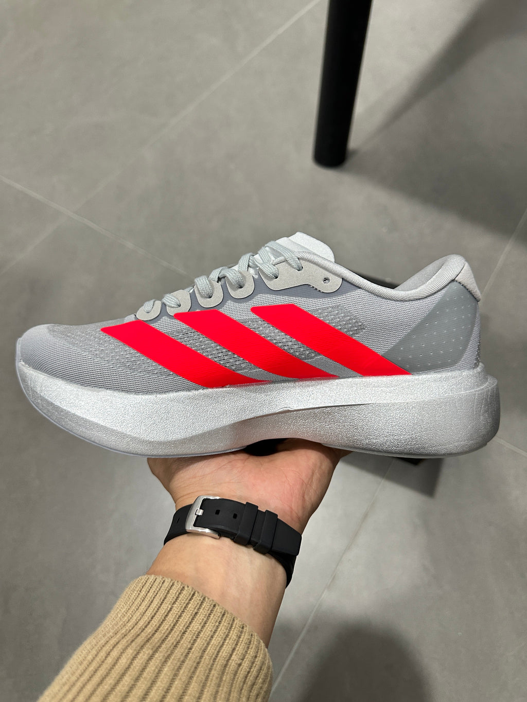 Adidas Lightstrike Pro Running Shoes, in Gray and Red KI3381 - product image from the listing.