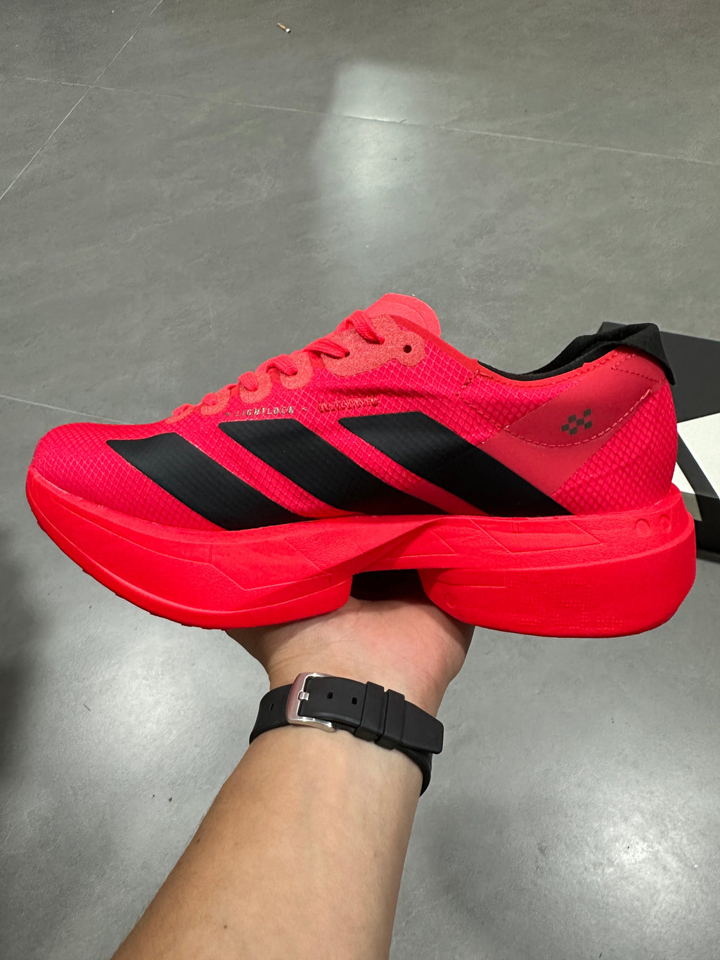 Nike Adizero Evo SL Running Shoes in Red Black JR6356 - product image from the listing.