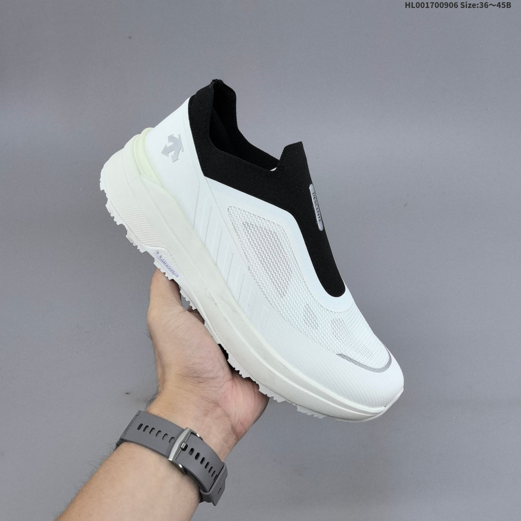 Descente Dualis Primer Slip-On Sneakers, in White and Black - product image from the listing.