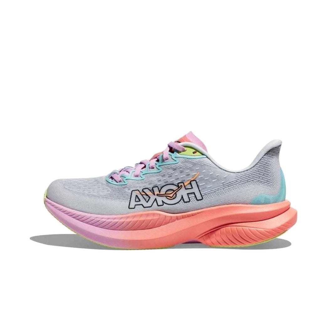 HOKA Running Shoes in Gray, in Pink and Lime - product image from the listing.