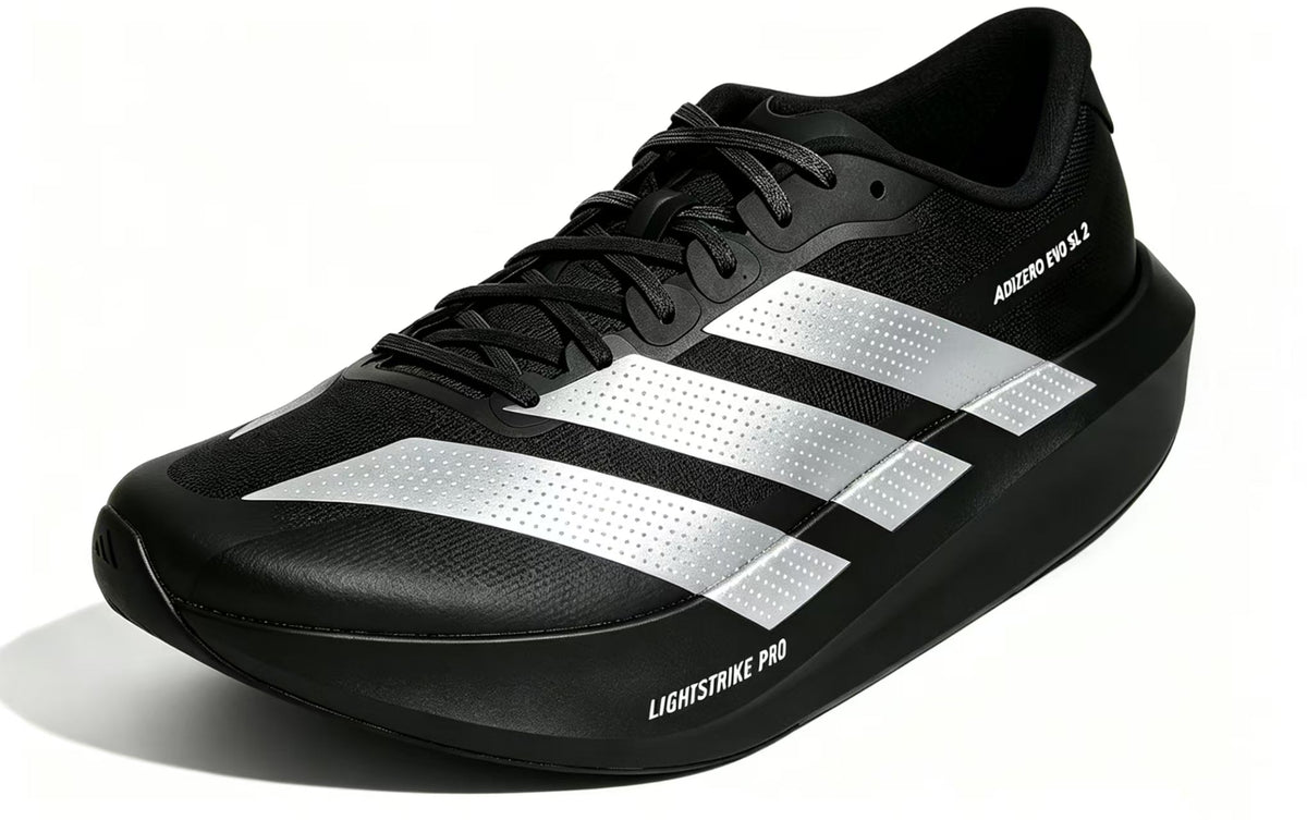 adidas Adizero Evo SL 2 Running Shoes in Black Silver - product image from the listing.