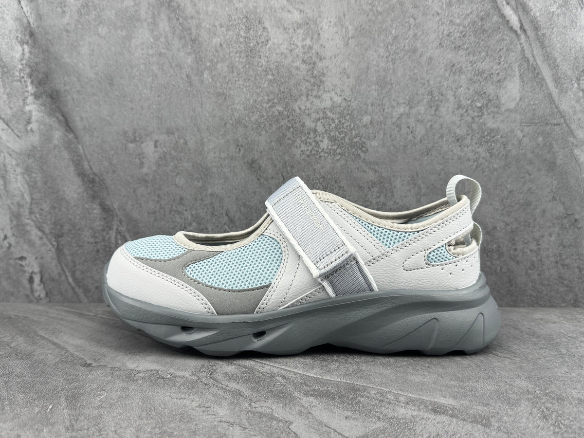 Women's SD2202LG Mary Jane Sneakers in White and Gray - product image from the listing.