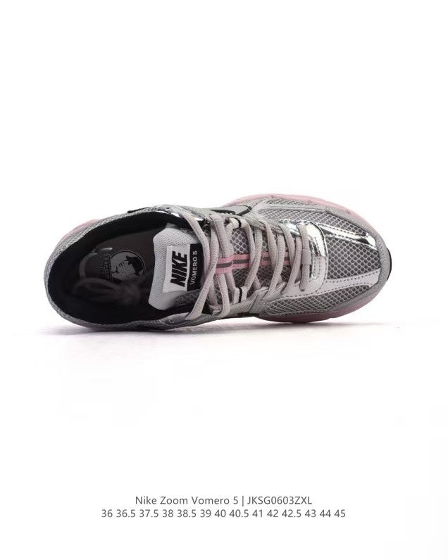 Nike Zoom Vomero 5 Sneakers in Silver Pink JKS0603ZXL - product image from the listing.