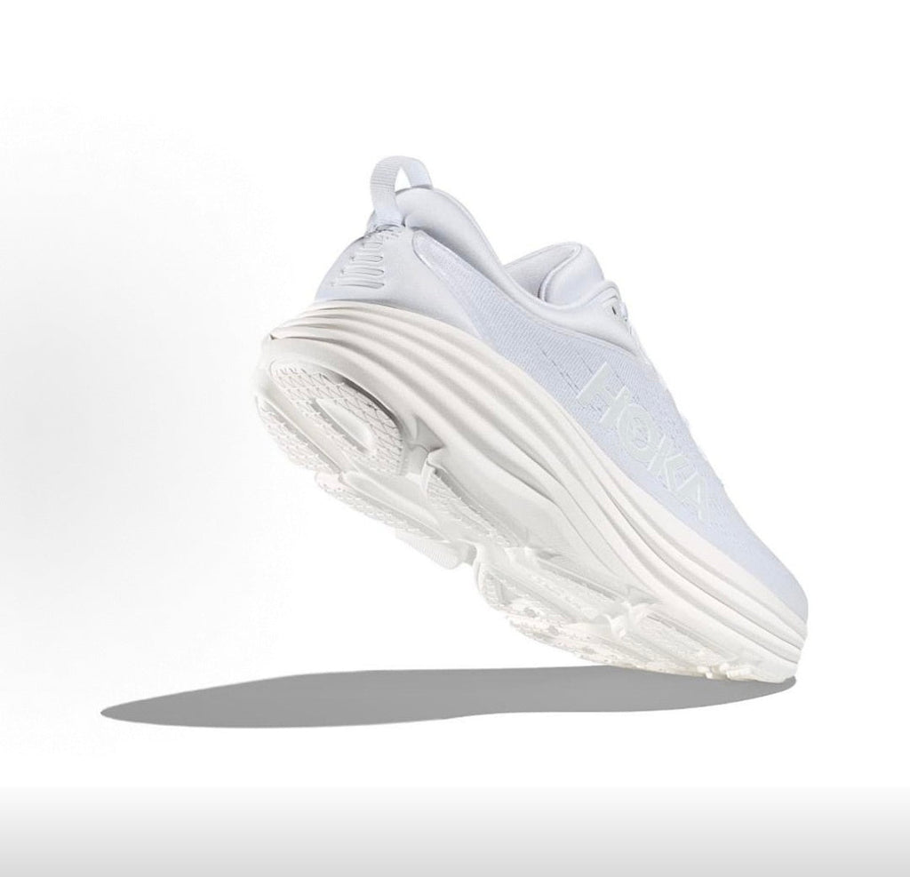 HOKA Bondi 8 Running Sneakers in White - product image from the listing.