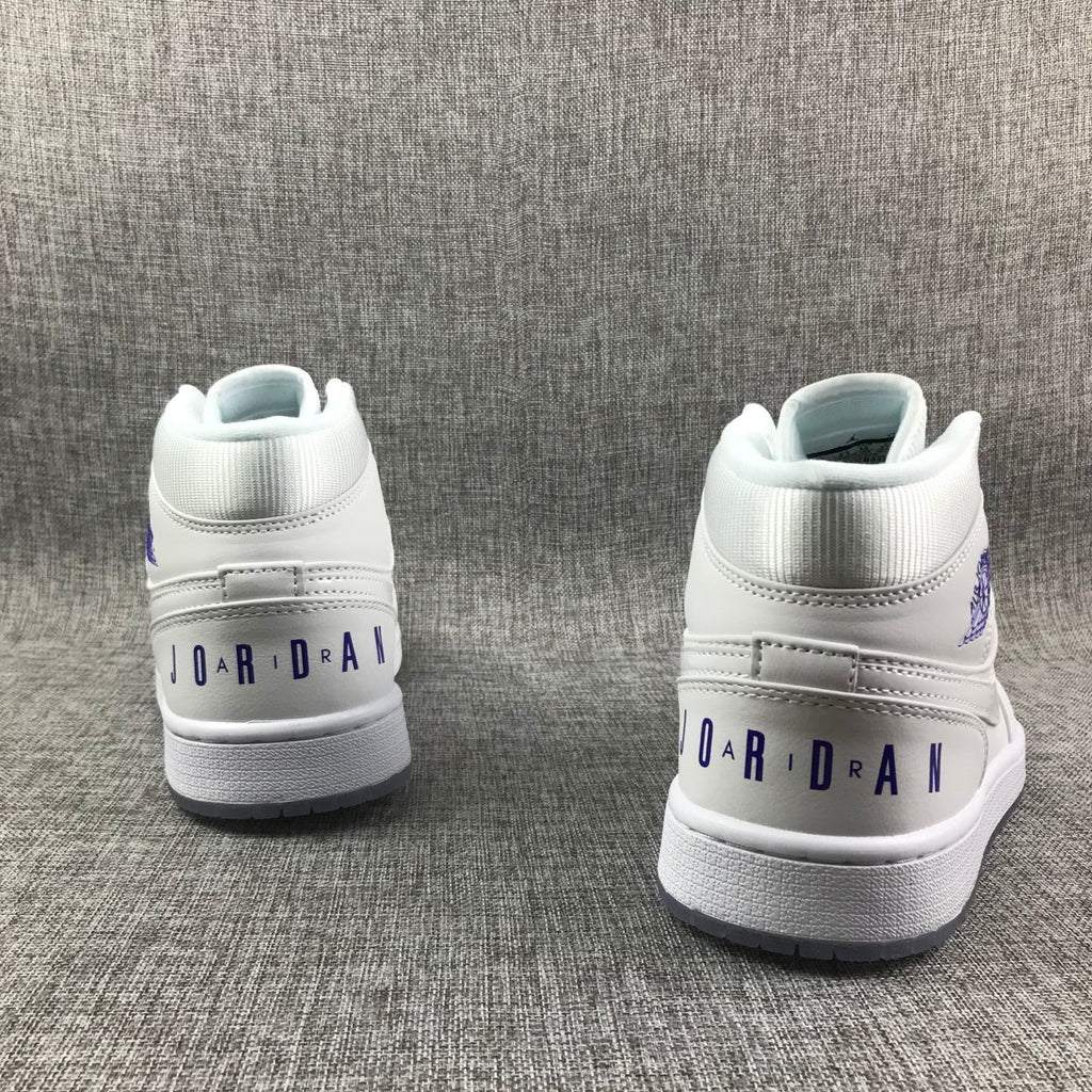 White Sneakers with Translucent Outsole - Air Jordan 1 Mid - product image from the listing.
