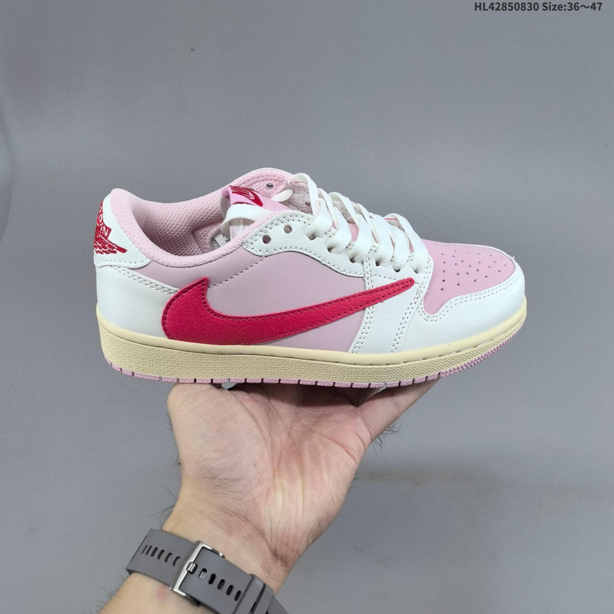 Jordan 1 Low OG Shy Low-Top Sneakers in Pink - product image from the listing.