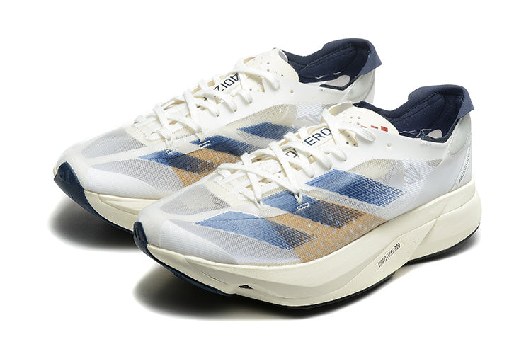 Adidas Adizero Adios Pro 3 Running Shoes, in White Blue - product image from the listing.