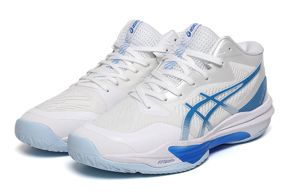 ASICS Sky Elite FF 4 Volleyball Shoes in White Blue - product image from the listing.