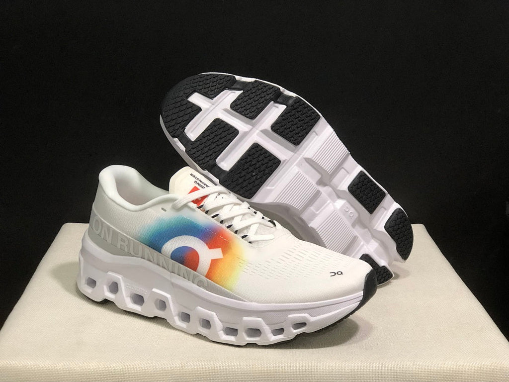 On Cloudmonster 2 White Rainbow Shoes for Running - product image from the listing.