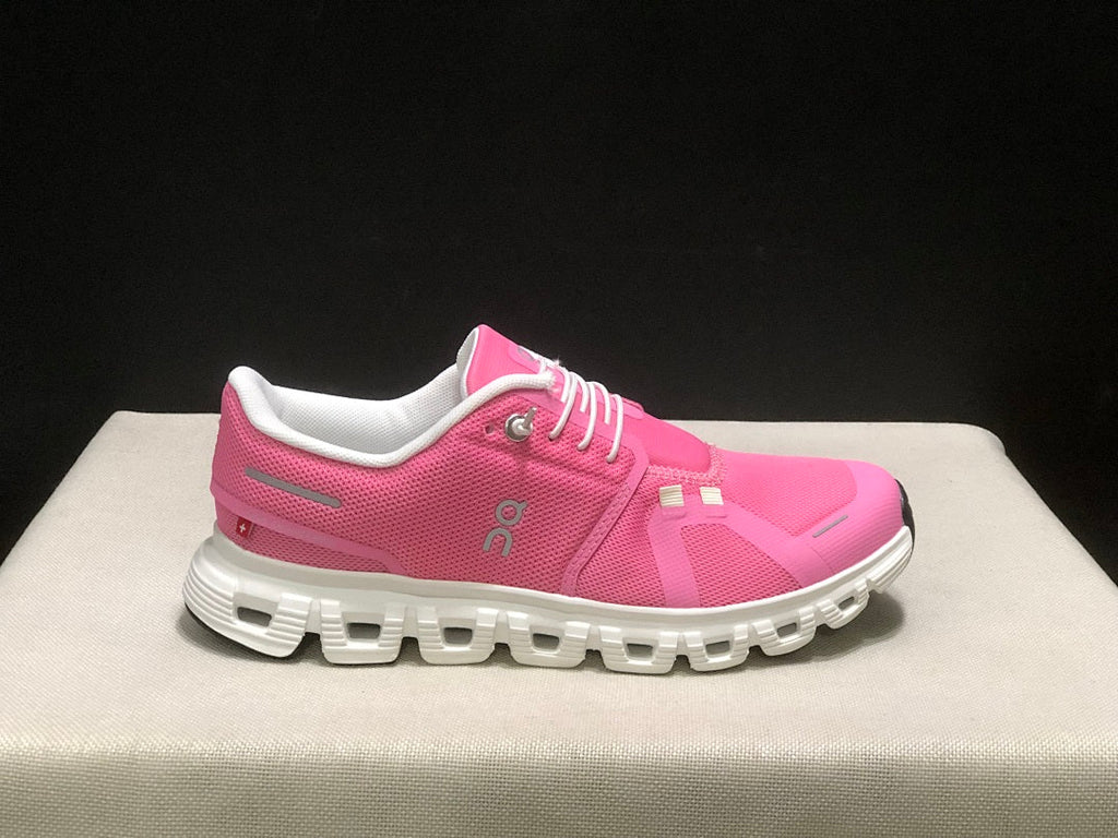 Pink and White On Cloud 6 Sneakers - product image from the listing.
