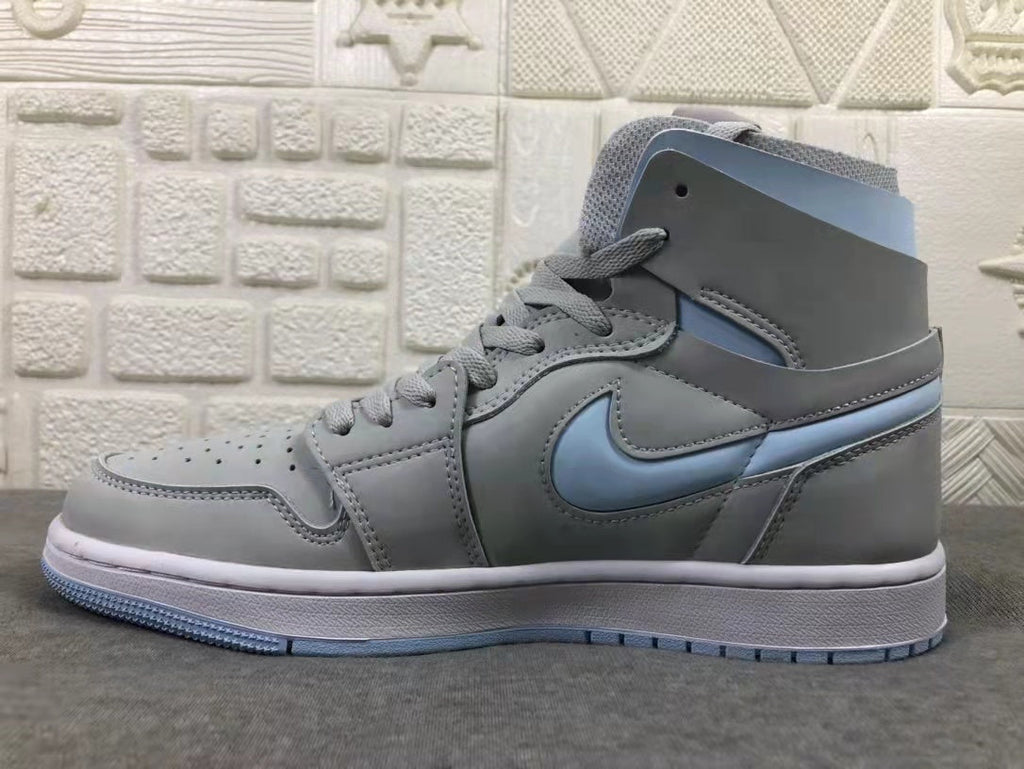 Air Jordan 1 WMNS High Zoom Grey Blue Sneakers - product image from the listing.