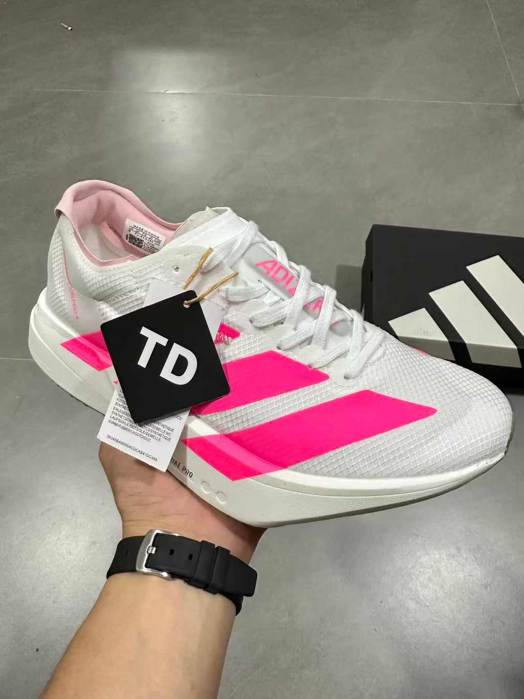Nike Lightstrike Pro Running Shoes in White Pink - product image from the listing.