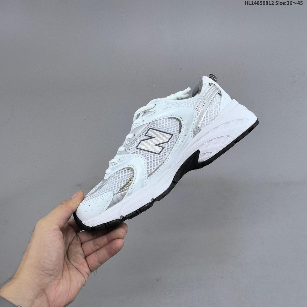 New Balance MR530AD Retro Mesh Sneakers in White Silver - product image from the listing.