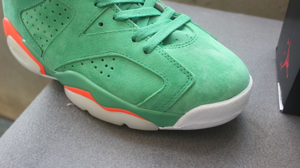 Air Jordan 6 Gatorade High-Top Sneakers in Green 384664-145 - product image from the listing.