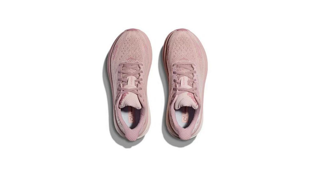 HOKA Clifton 9 Running Shoes in Pink - product image from the listing.