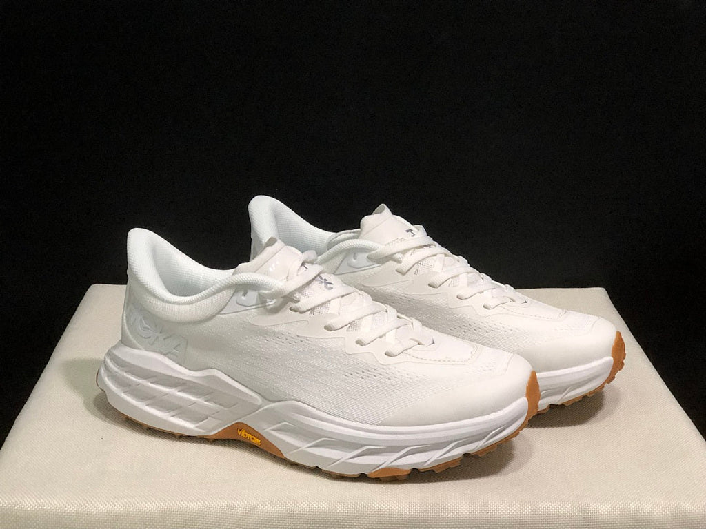 HOKA Speedgoat 5 Trail Running Shoes in White - product image from the listing.