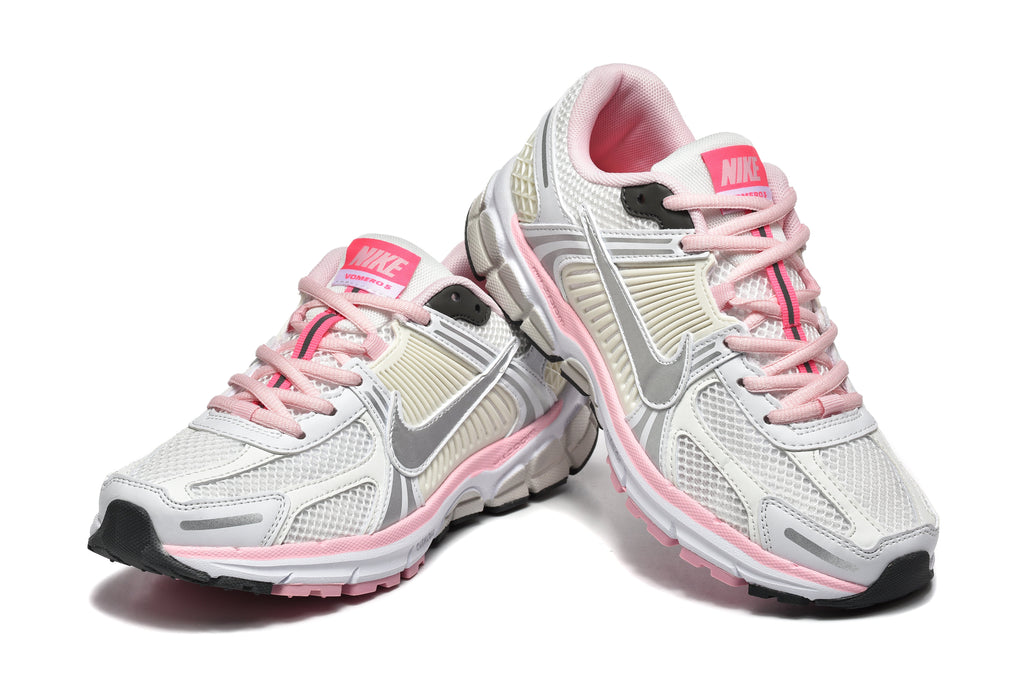 Nike Vomero 5 Sneakers in White Silver Pink - product image from the listing.