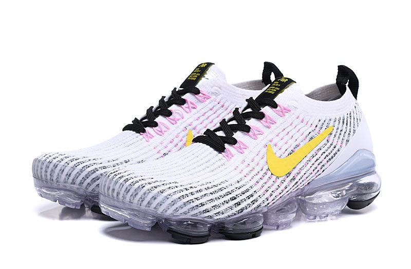 Nike Air VaporMax Flyknit 3 Sneakers in White Yellow AJ6900-103 - product image from the listing.