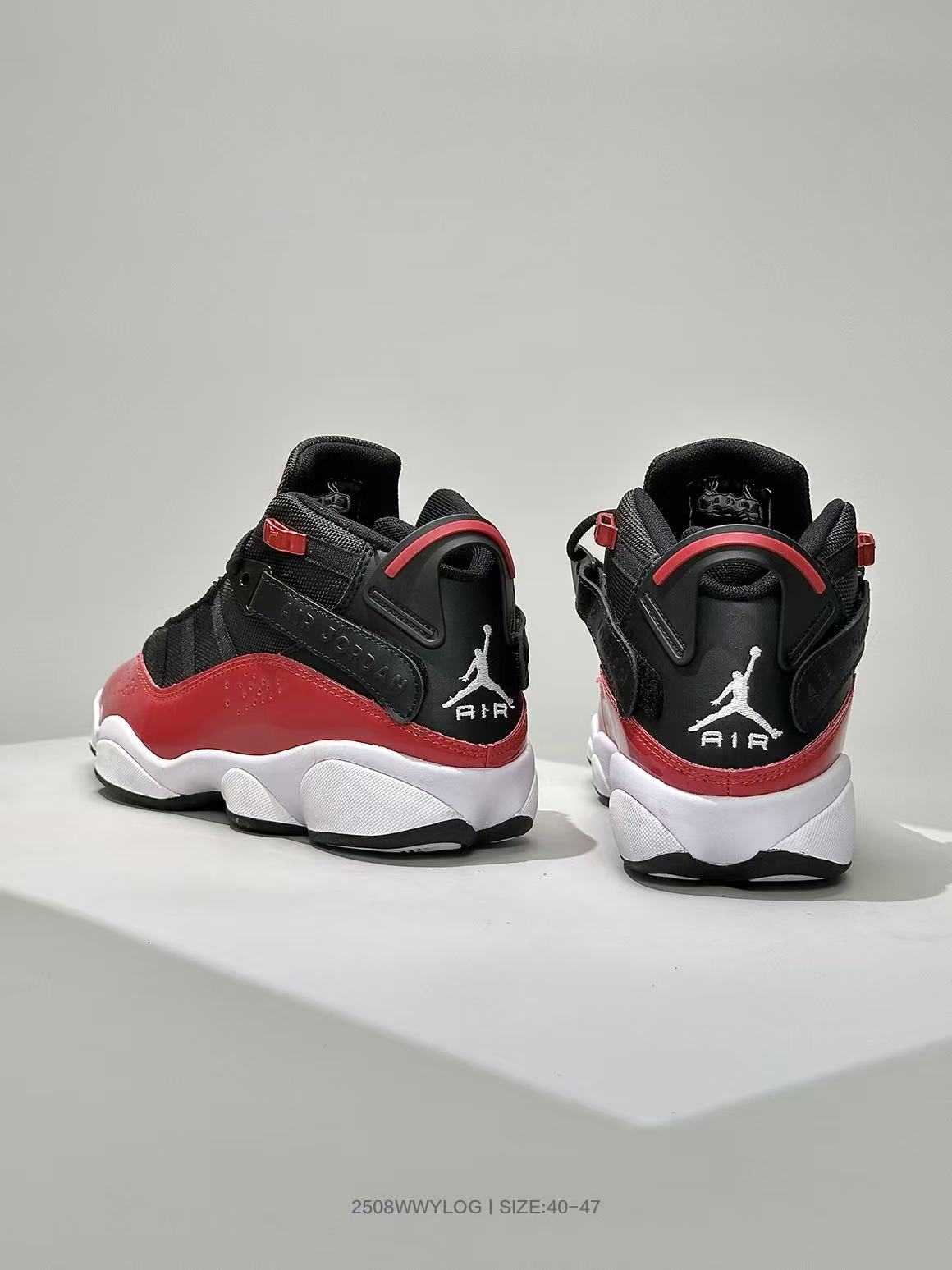 Jordan Six Rings 6-2 Sneakers in Black and Red - product image from the listing.