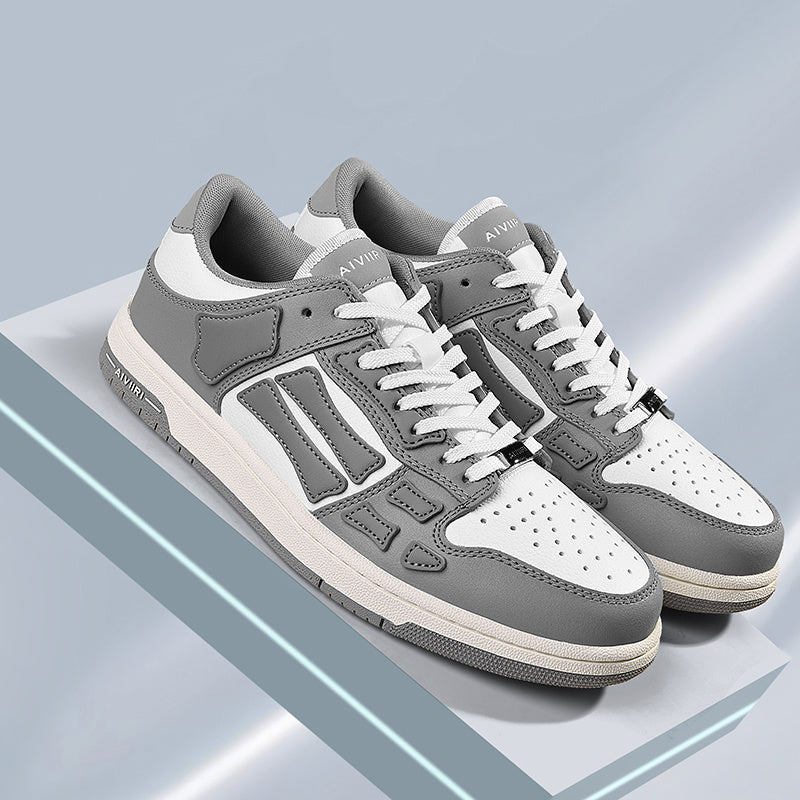 AIVIIRI Low-Top Sneakers in Gray and White MFS003-043 - product image from the listing.