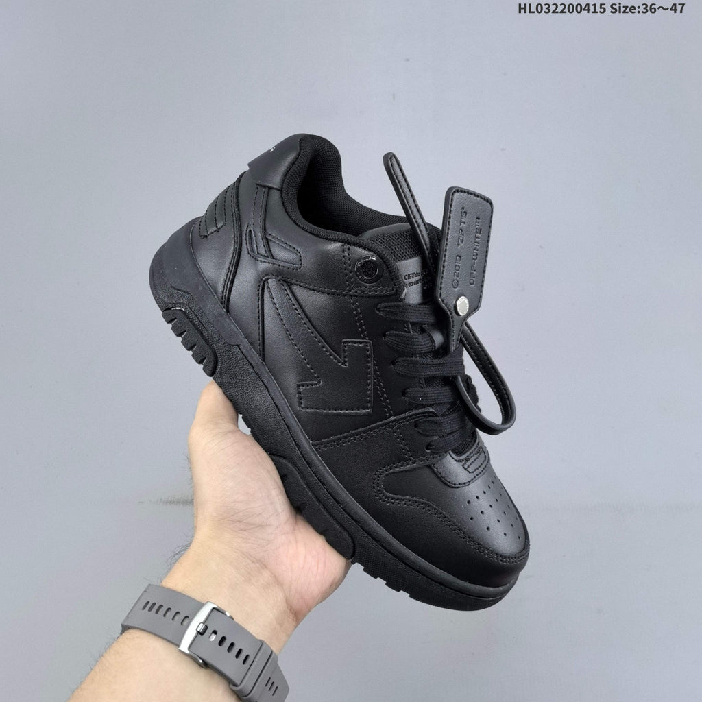 Off-White Out of Office Low-Top Sneakers, in Black and White - product image from the listing.