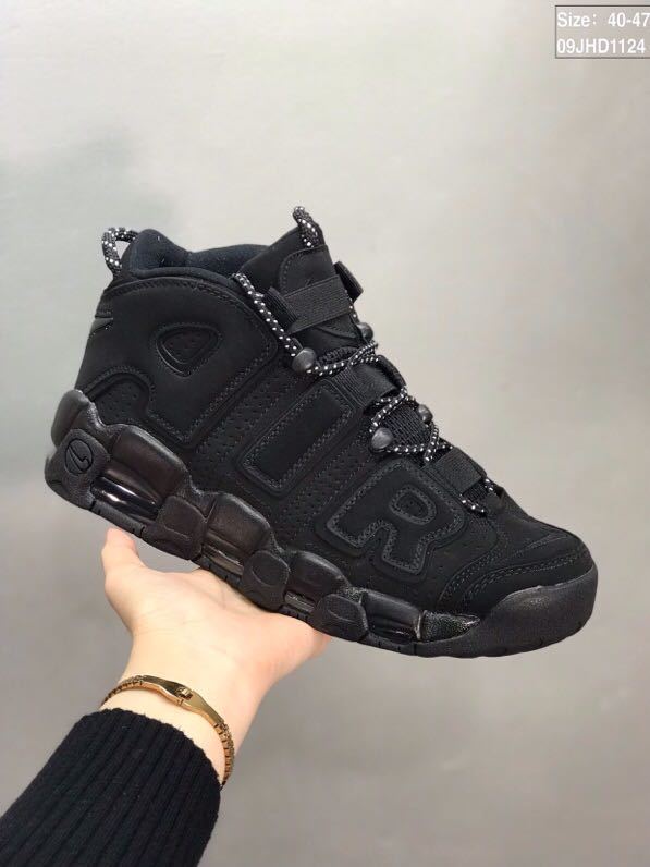 Nike Air More Uptempo High-Top Sneakers, in Black - product image from the listing.