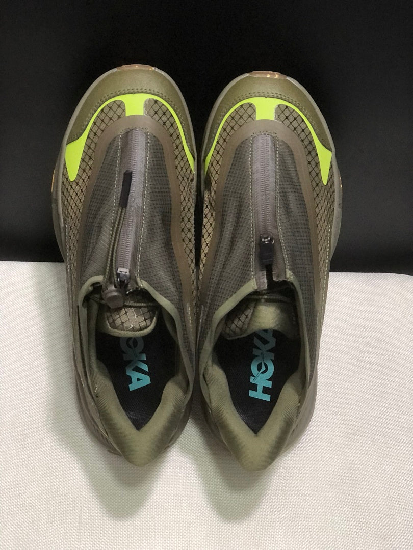 Olive Green HOKA Project Transport Zip Sneakers - product image from the listing.