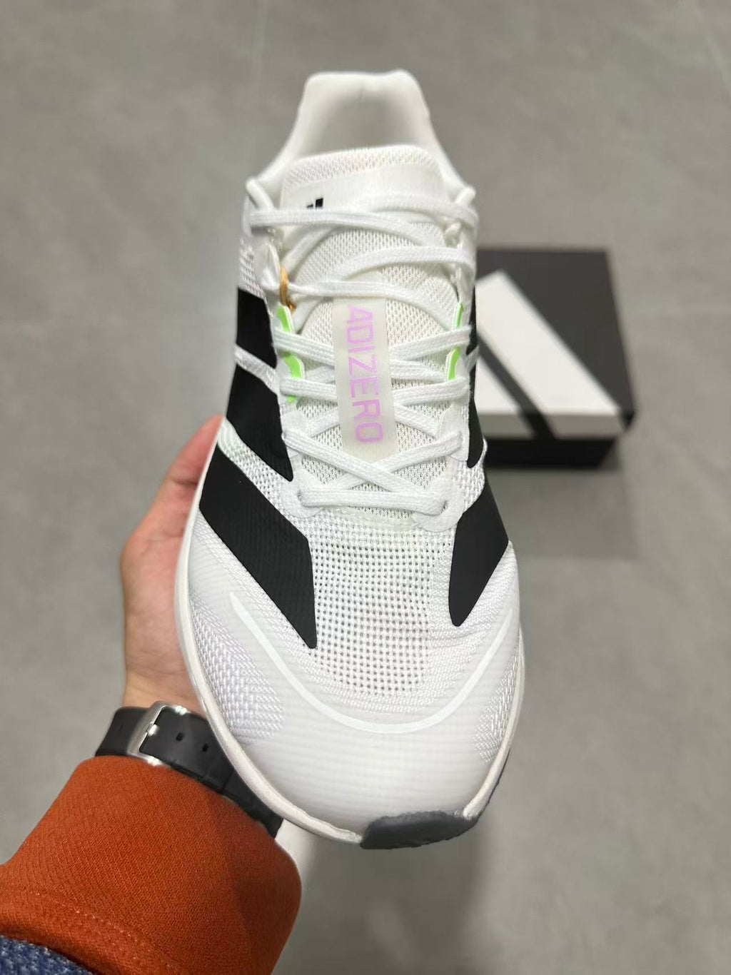Adidas Lightstrike Pro Running Shoes in White Black - product image from the listing.