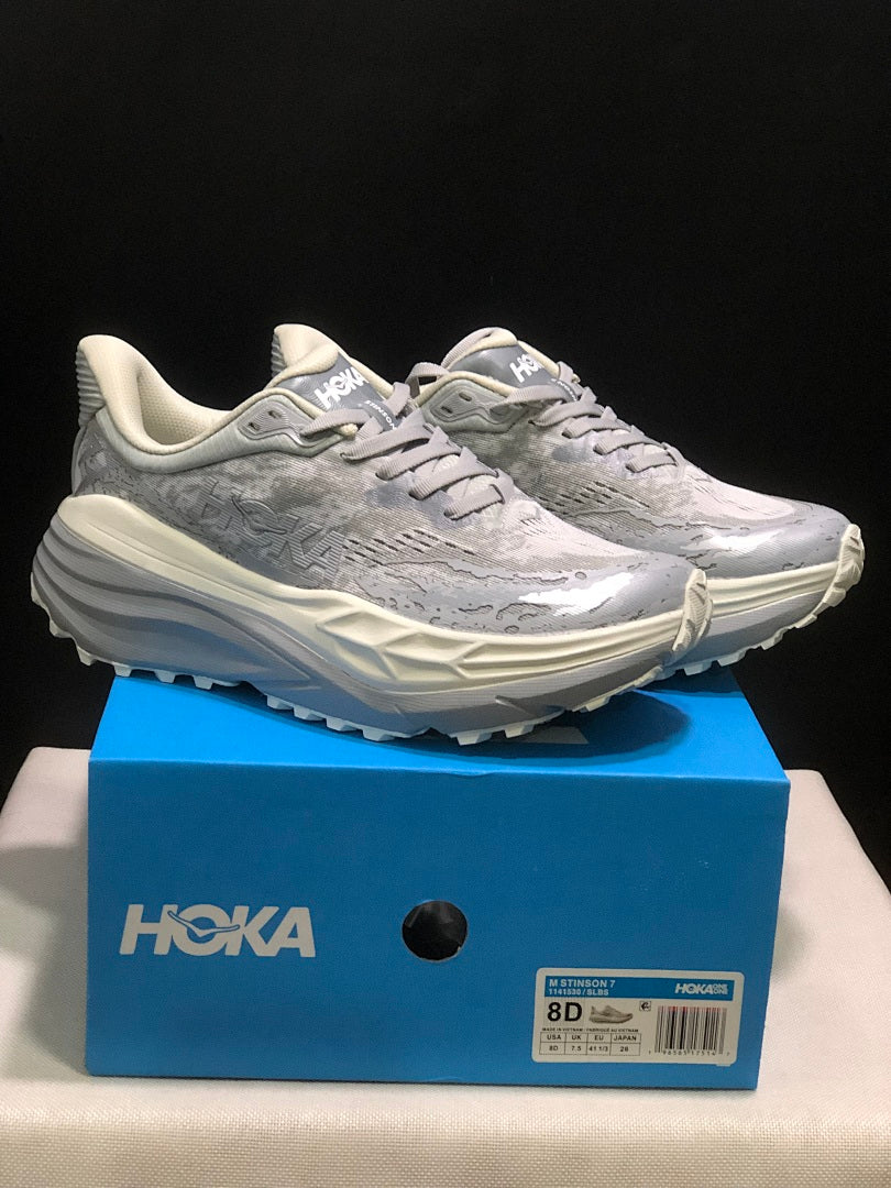HOKA Stinson 7 Trail Running Shoes, in Gray - product image from the listing.