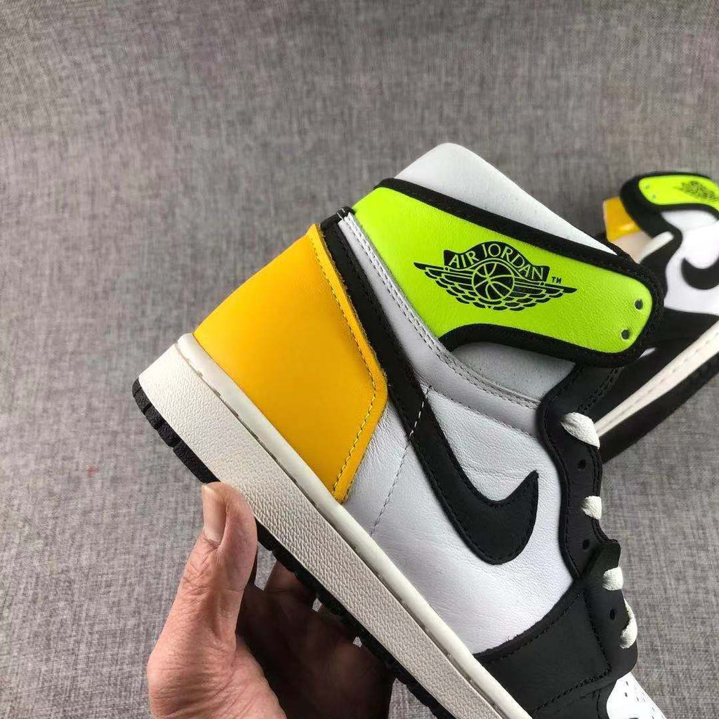 Air Jordan 1 High OG Volt Gold Sneakers Black White - product image from the listing.