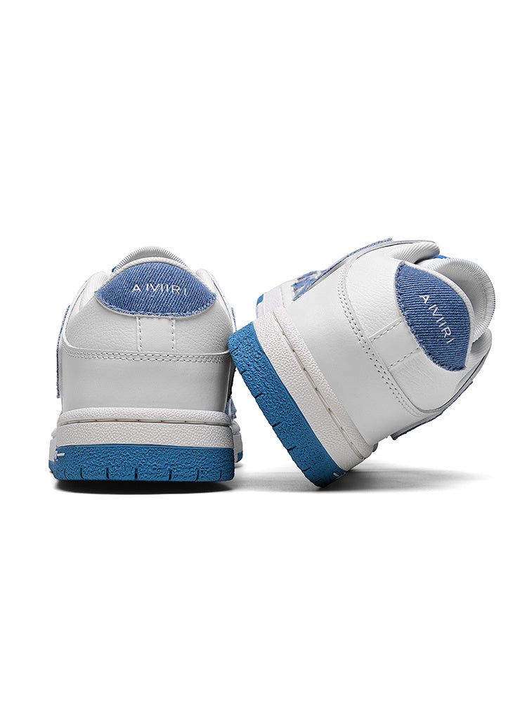 White and Denim Blue AMIRI Bone-Look Low-Top Sneakers - product image from the listing.