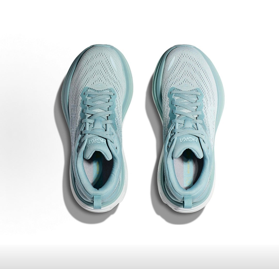 Light Blue HOKA Bondi 8 Running Shoes - product image from the listing.