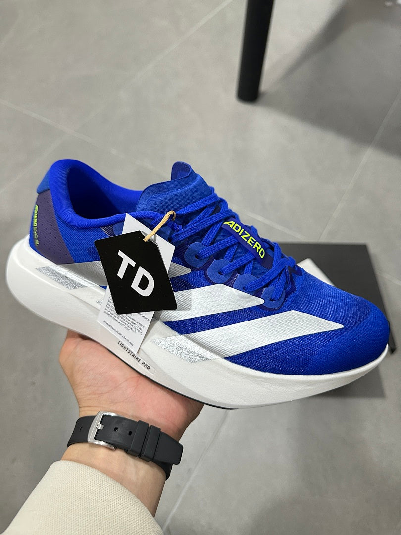 adidas Adizero Lightstrike Pro Running Shoes in Blue White - product image from the listing.