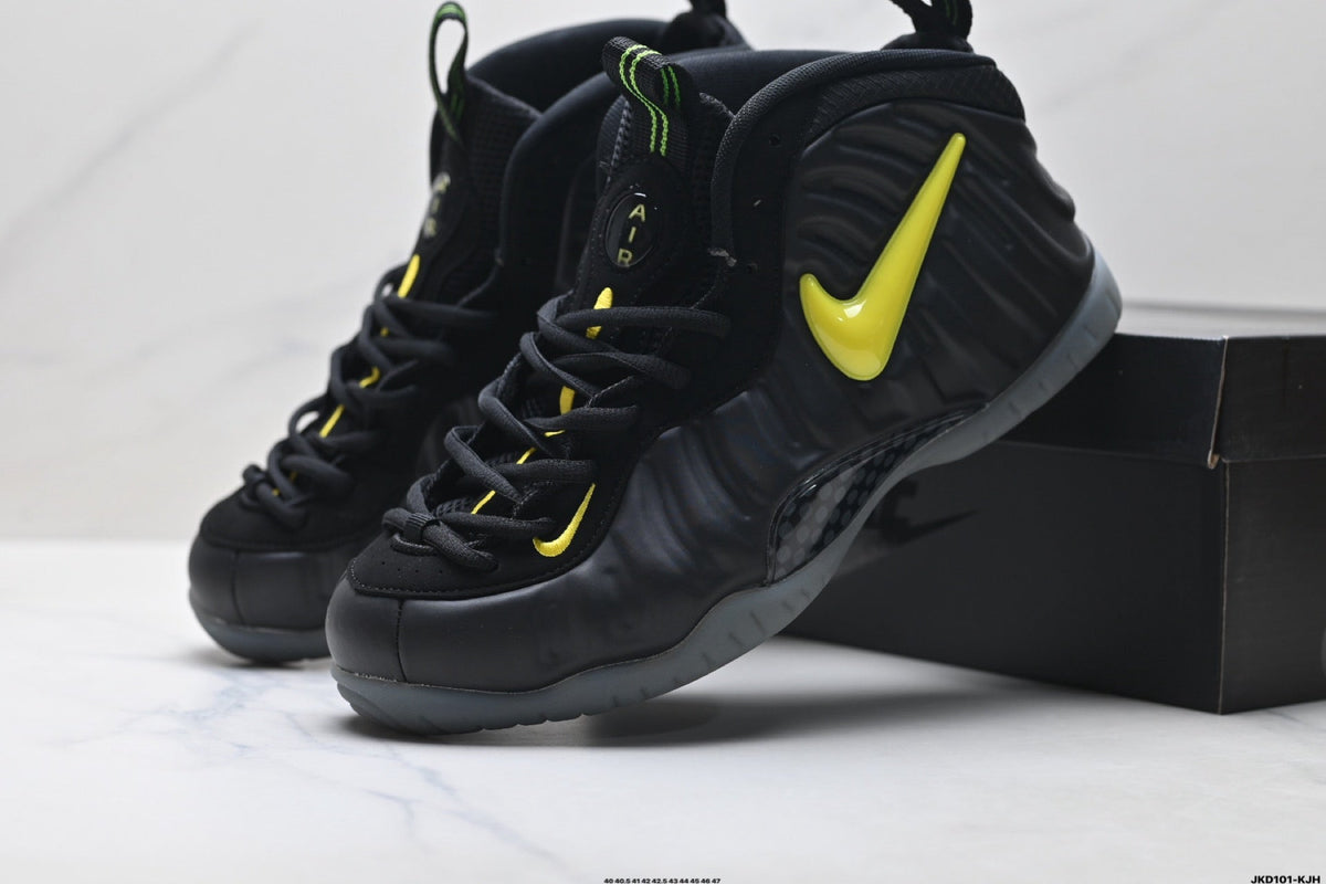 Nike Air Foamposite One Black Neon Sneakers in Yellow - product image from the listing.