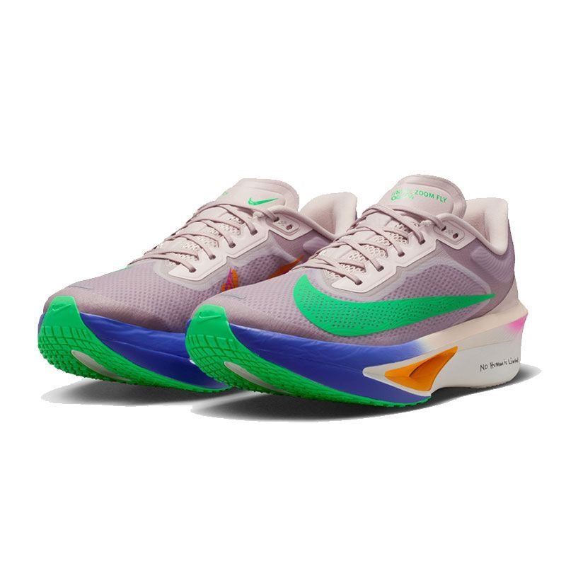 Nike Zoom Fly Running Shoes in Light Purple Green - product image from the listing.