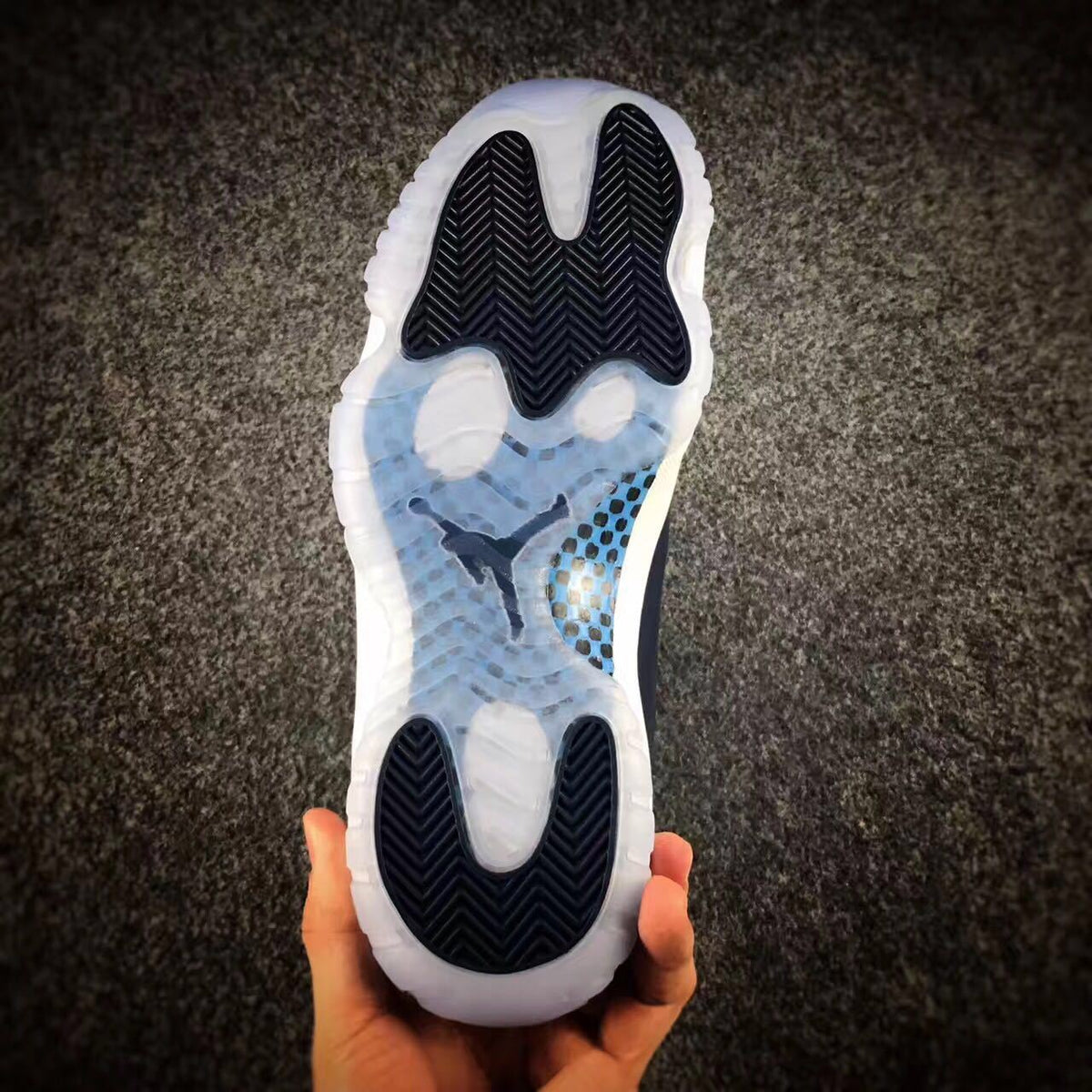 Jordan 11 Georgetown High-Top Sneakers in Navy - product image from the listing.