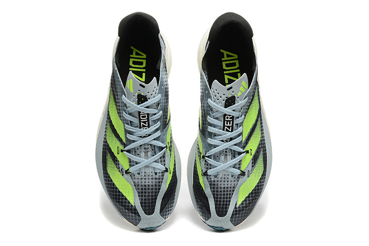 Adizero Adios Pro Running Shoes in Gray and Neon in Green - product image from the listing.