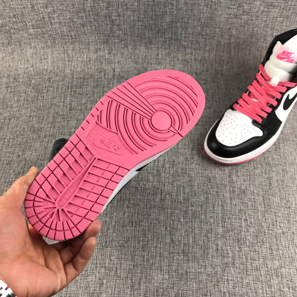 Air Jordan 1 High Sneakers Pink Black White 861428-101 - product image from the listing.