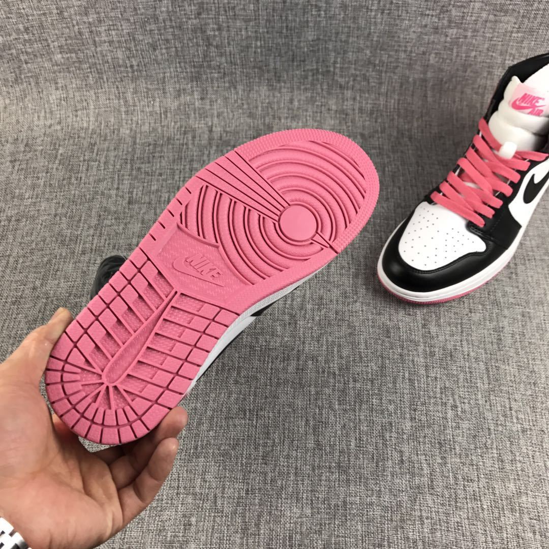 Air Jordan 1 High Sneakers Pink Black White 861428-101 - product image from the listing.