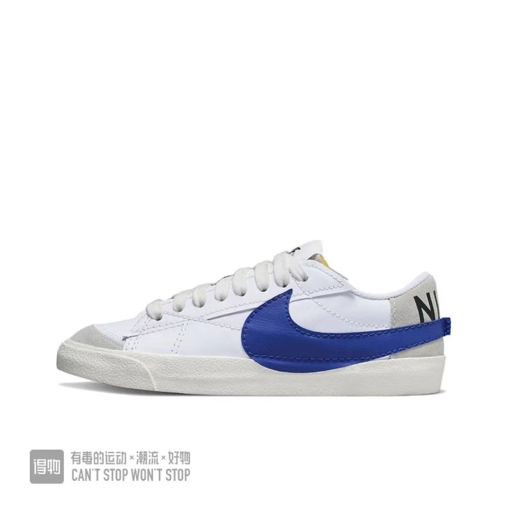 White and Blue Nike Blazer Low 77 Sneakers - product image from the listing.